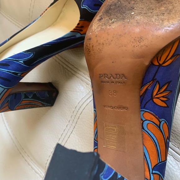 Prada Block Heel Square Toe Pumps - Picture 5 of 5